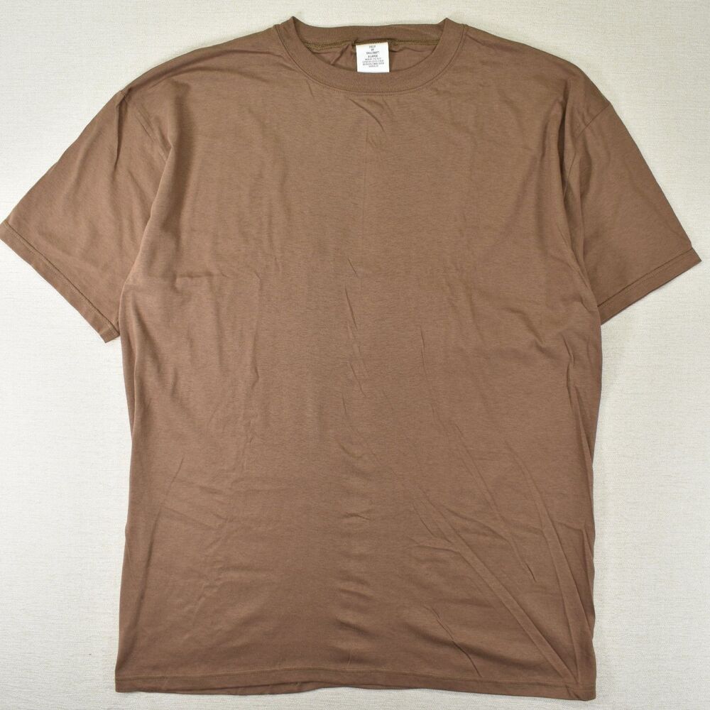 DSCP Skilcraft US Military T Shirt XL Lot of 2 Brown Combed Cotton Undershirt US